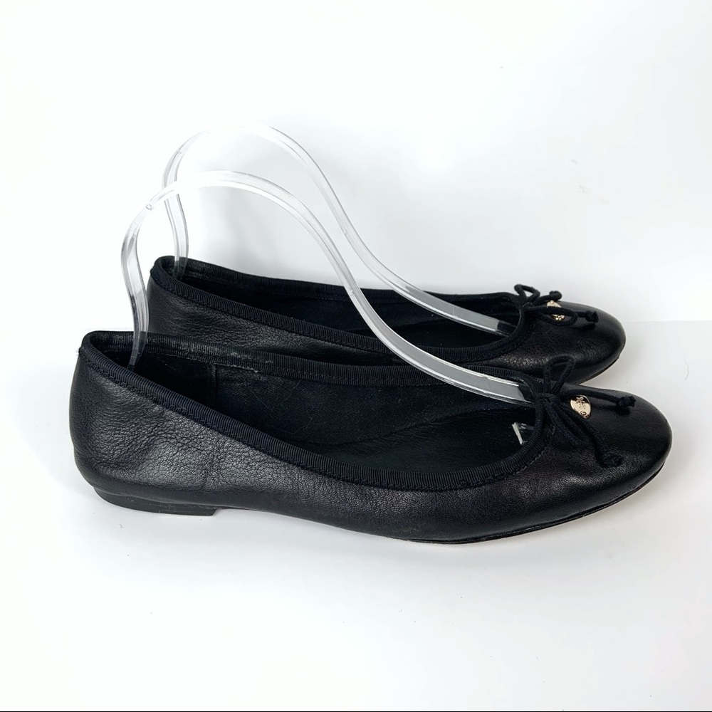 Coach Florabelle Black Leather Ballet Flats Size 8